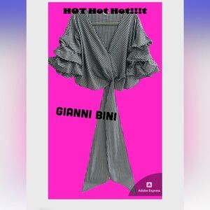 💕Gianni Bini- Black & White Checkered Top-CS🎀